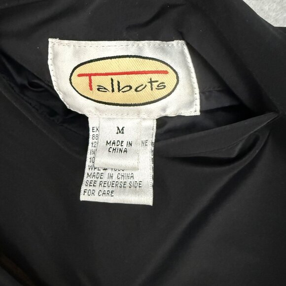 Talbots Coat Women's Medium Reversible Black Leopard Print Rain Jacket Trench - Picture 12 of 14